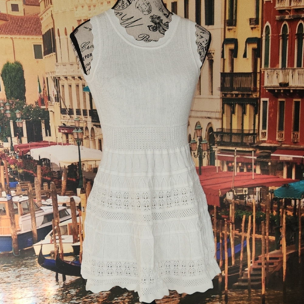 Willow & Wind White Sleeveless Knit Dress XS Perfect Summer Short Dress